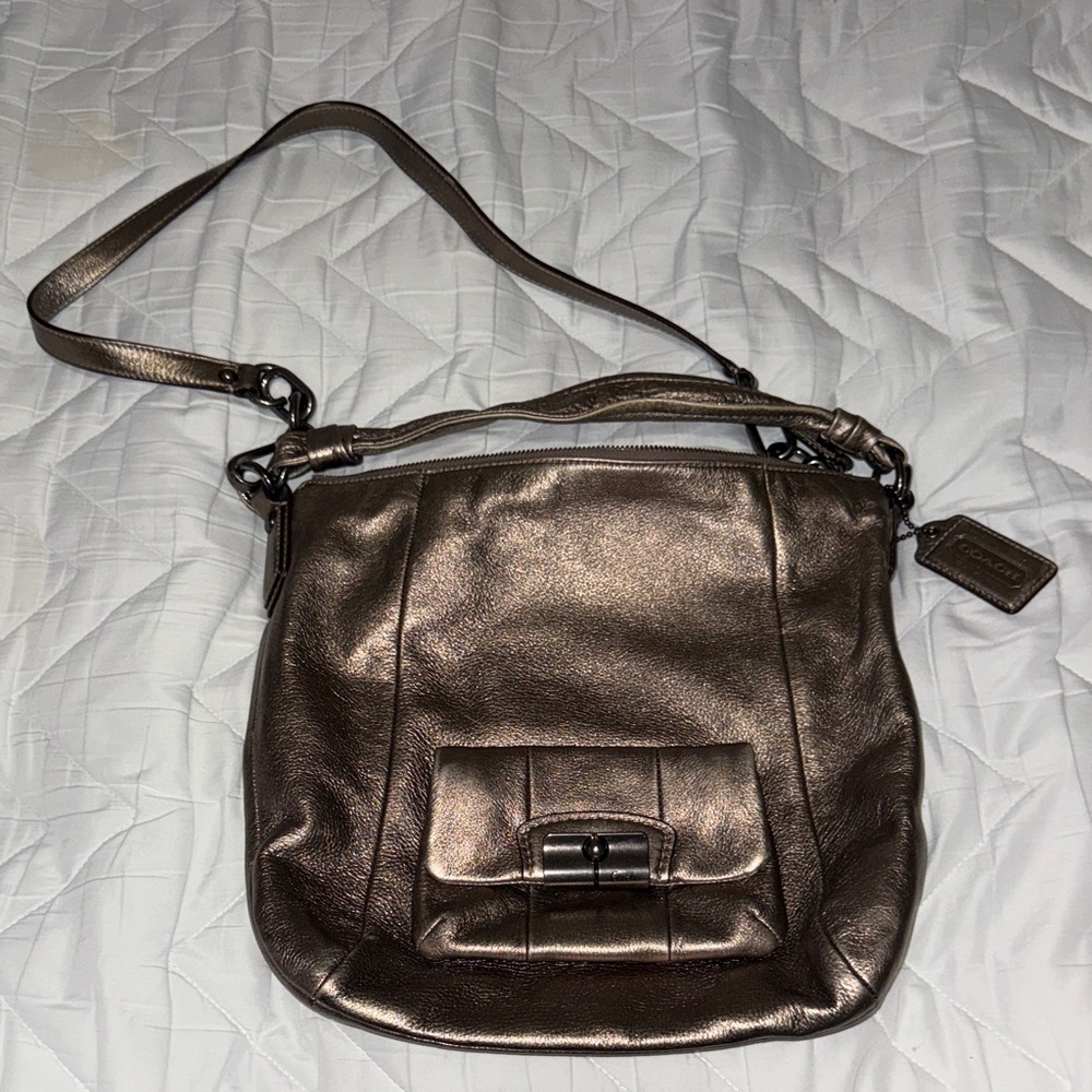 Coach Metallic Bronze Shoulder Bag